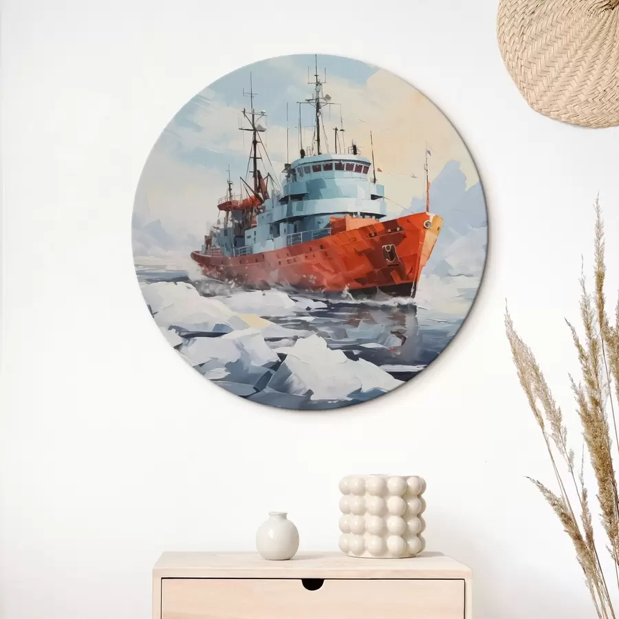 Glezna Sarkanais kuģis starp lediem r42750