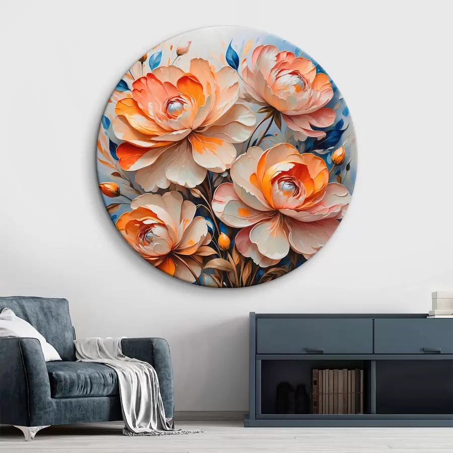 Glezna Ziedi uz zila fona r42709