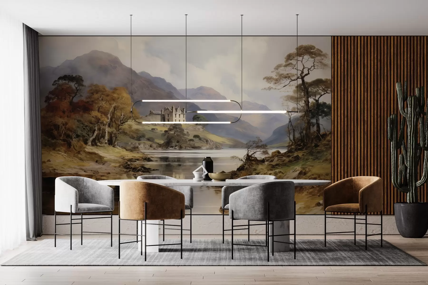 Fototapetes Akvareļu skats uz kalniem w02975