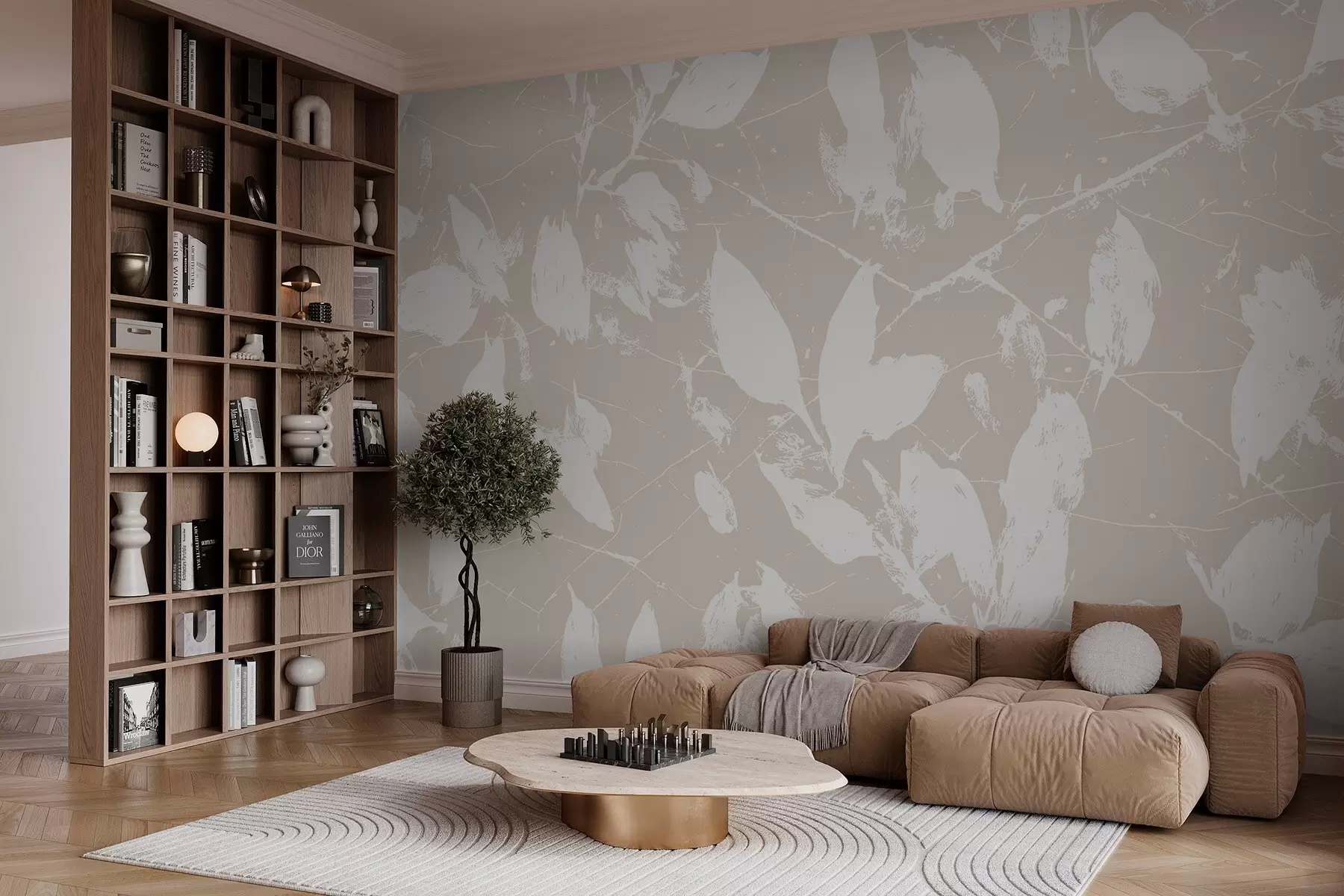 Fototapetes Minimālistisks baltu plankumu raksts w02936v2