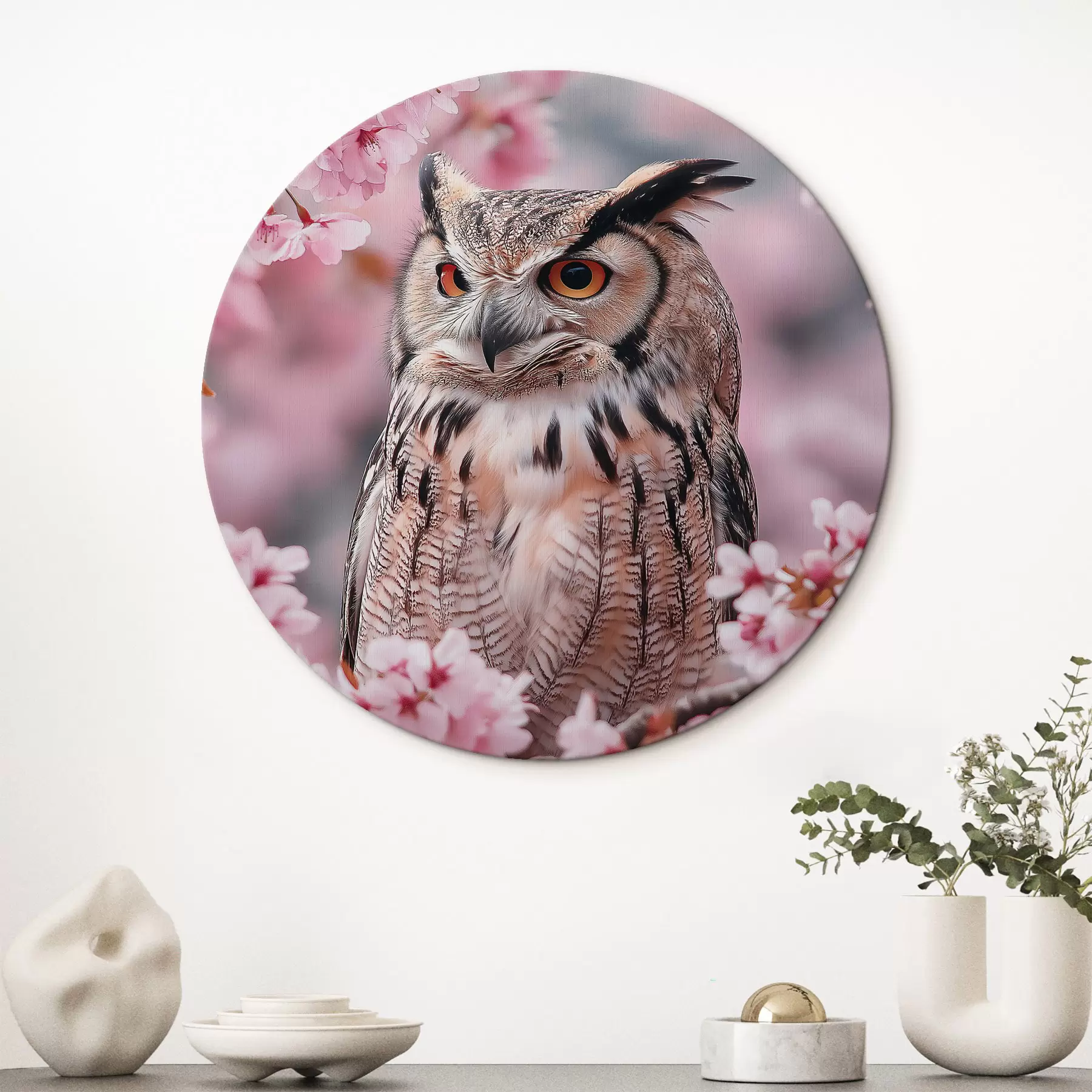 Fototapetes Skaista pūce uz ķiršu koka zara, daba, reālisms r42784