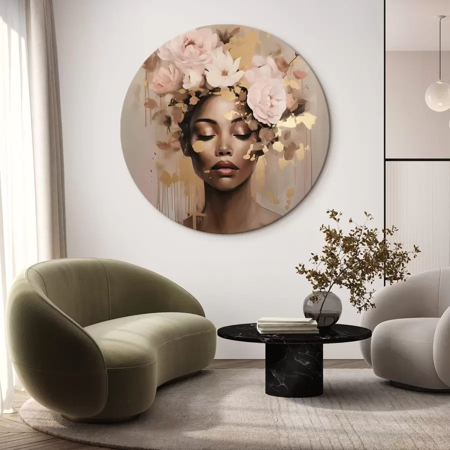 Fototapetes Meitene ar ziedu vainagu r42814