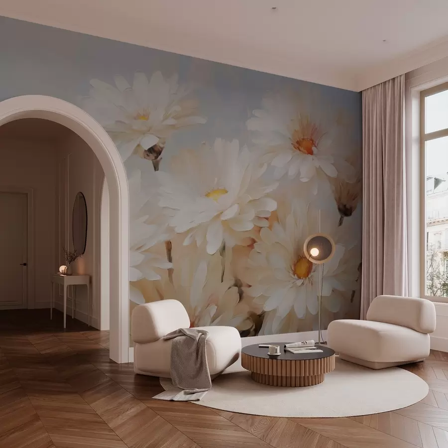 Fototapetes Krizantēmas imitācija eļļas glezna w03034