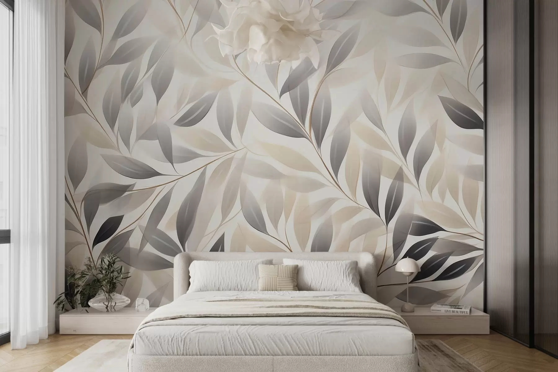 Fototapetes Akvareļu zari uz gaiša fona w08729