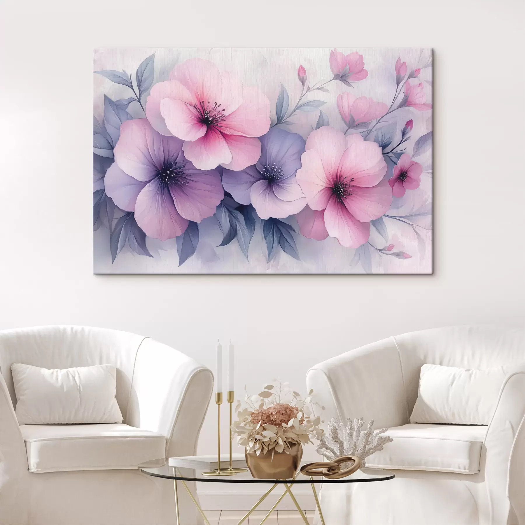 Fototapetes Smalki rozā un violeti ziedi s42851