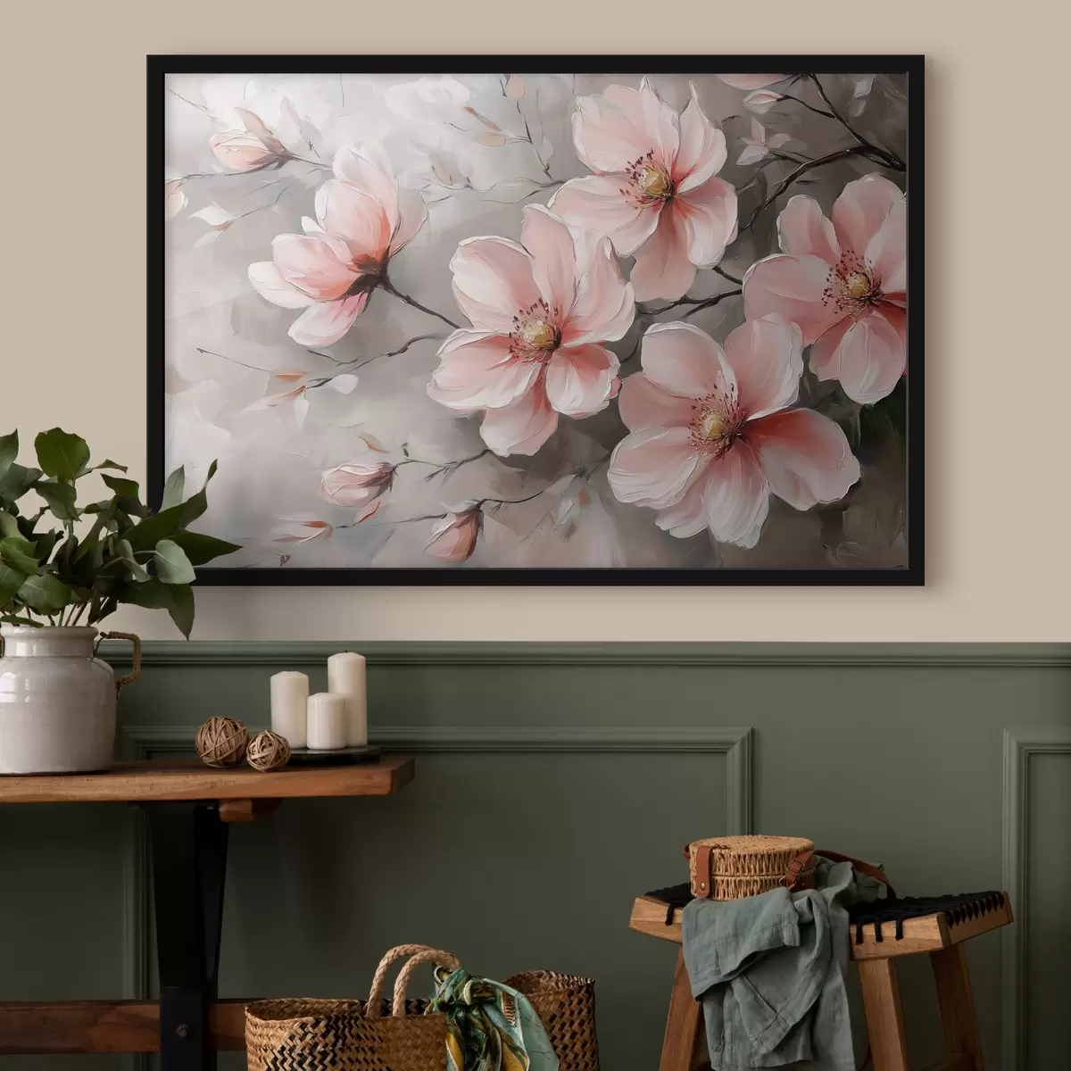 Plakāts Lieli rozā ziedi f42850