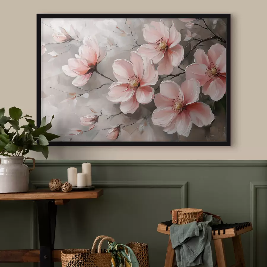 Fototapetes Lieli rozā ziedi f42850