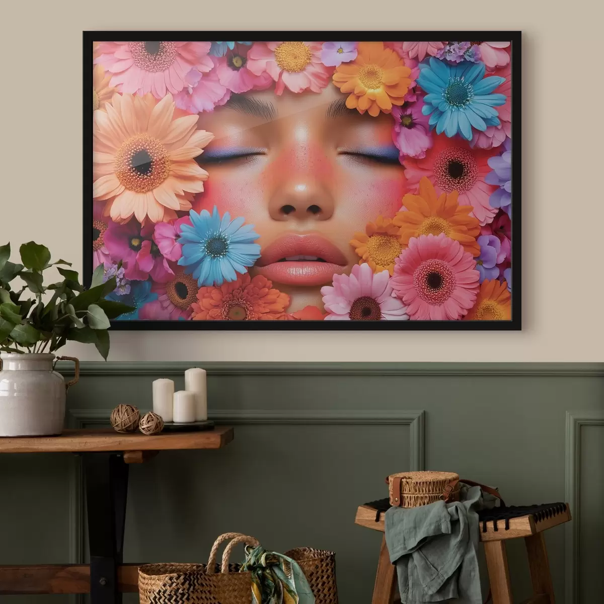 Plakāts Meitenes seja ziedos f42856