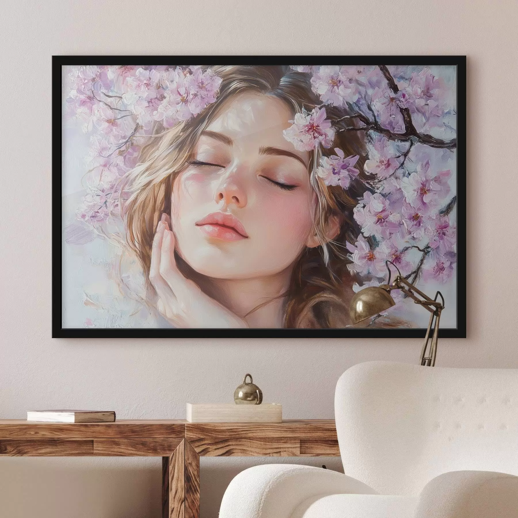 Glezna Meitene pie ziedoša zara f42857