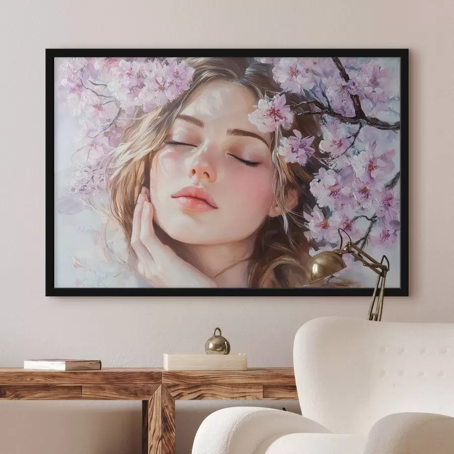 Glezna Meitene pie ziedoša zara f42857