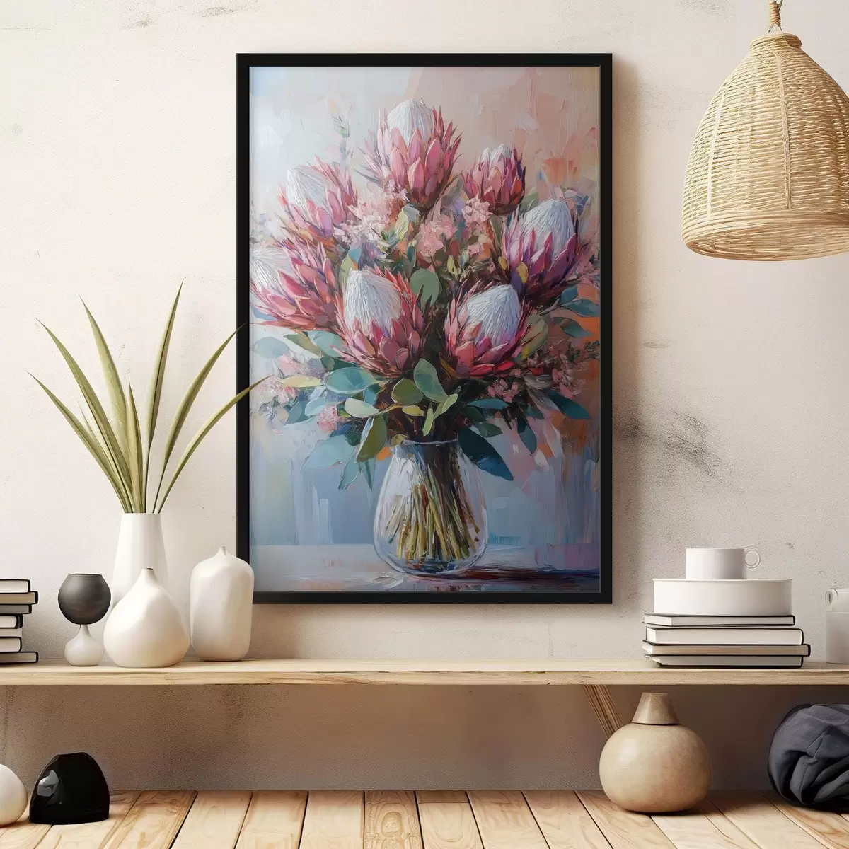 Plakāts Puķu pušķis eļļas krāsu stilā f42865