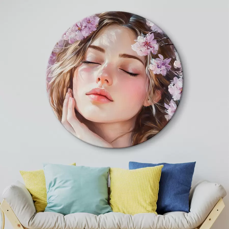 Glezna Meitene pie ziedoša zara r42857