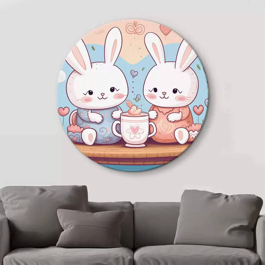 Glezna Cute zaķi, tējas puse r42873