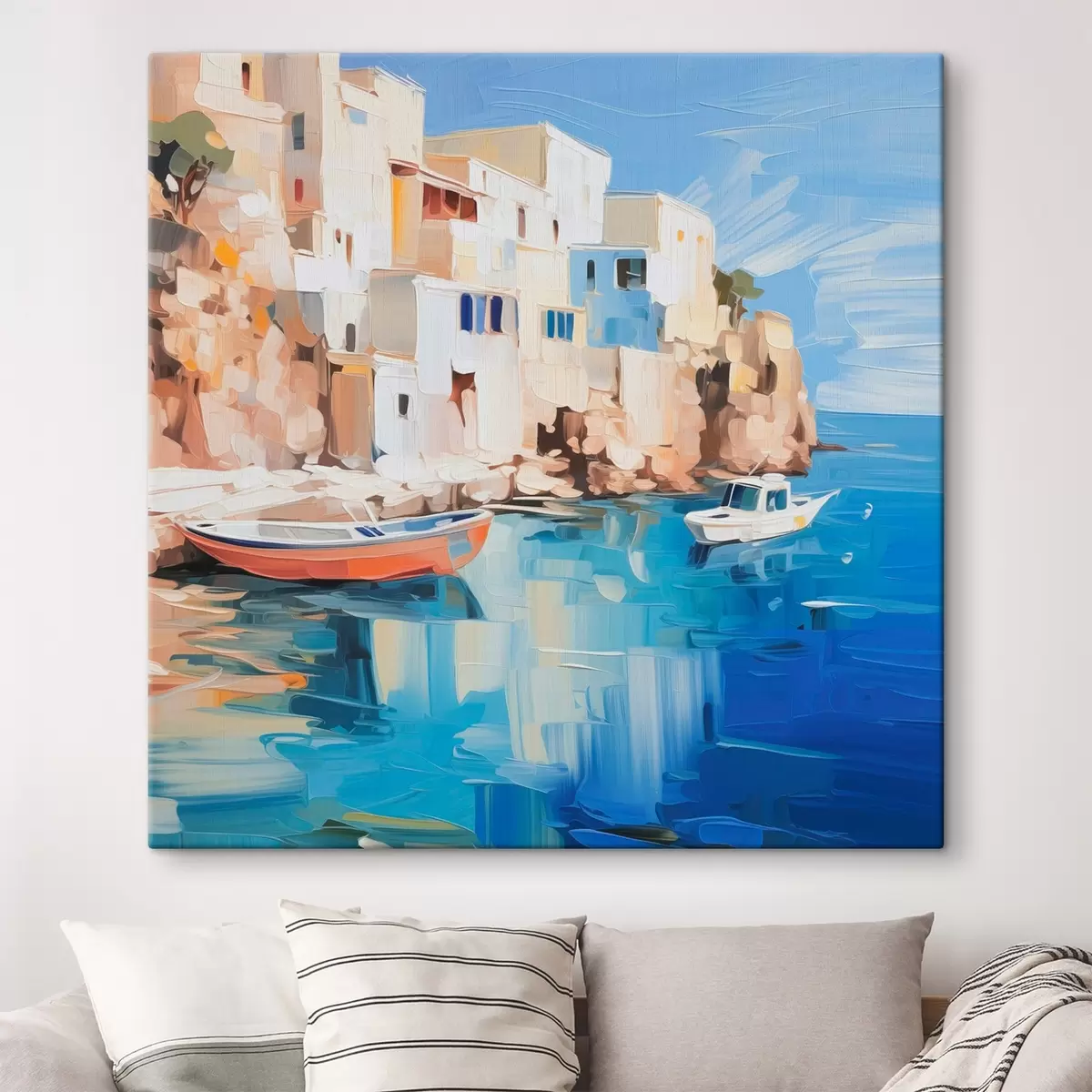 Glezna Mājas pie jūras glezniecības imitācija s42830