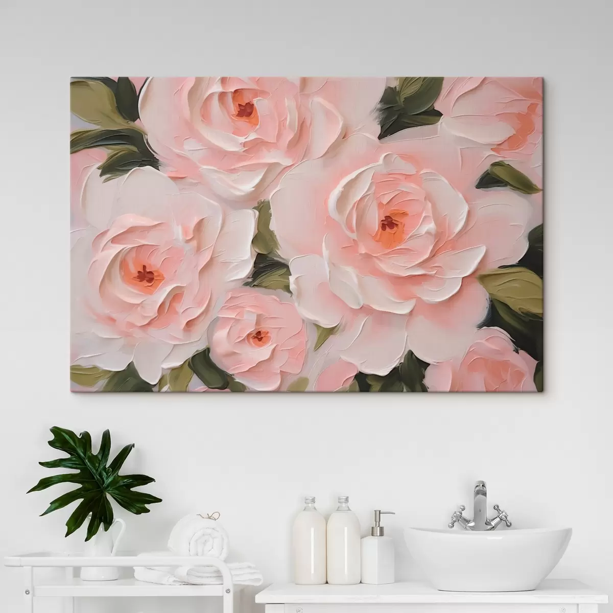 Glezna Delikāta rožu imitācija glezniecības s42831