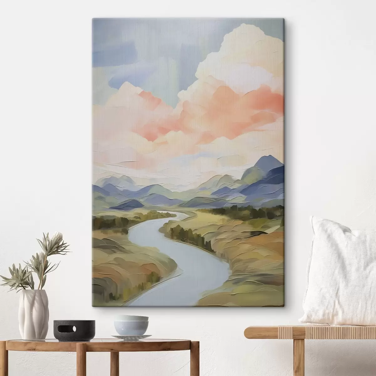 Glezna Upe ielejā ainavu glezniecības imitācija s42844