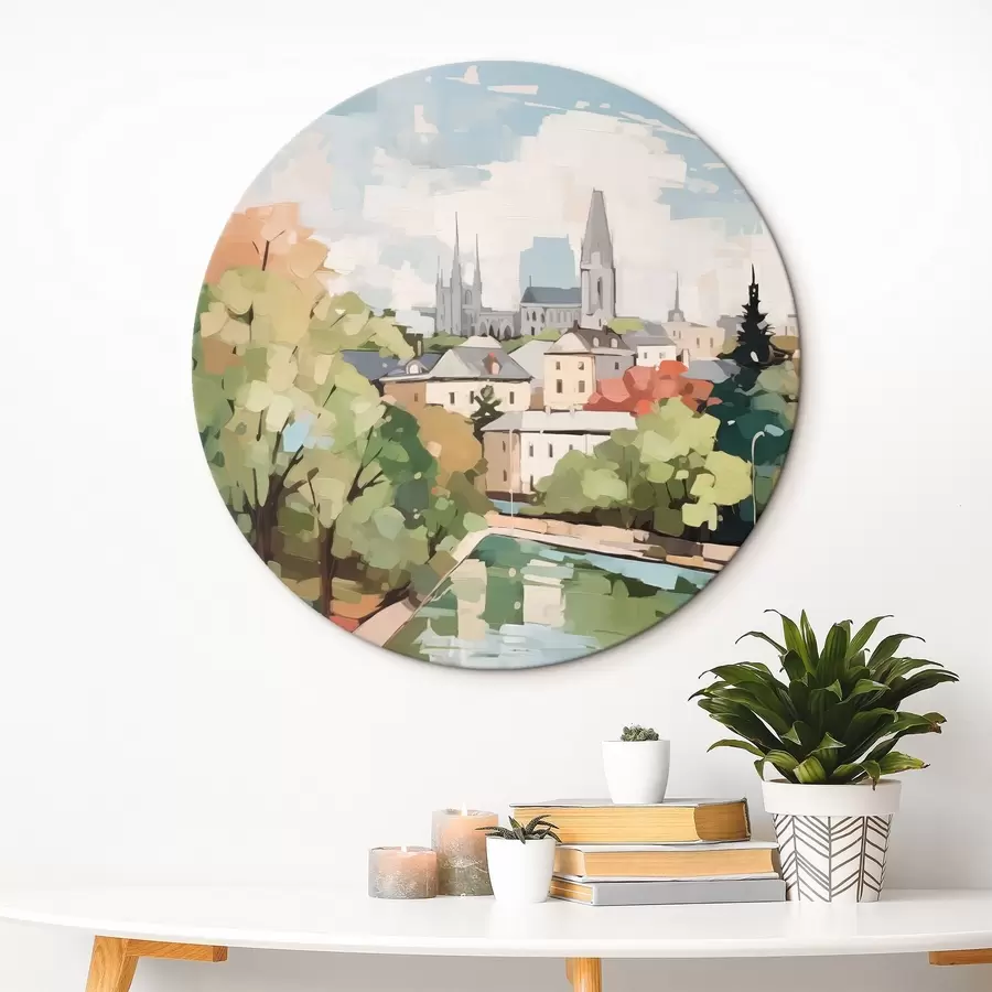 Glezna Abstraktā pilsētas ainavas imitācija glezniecība r42834