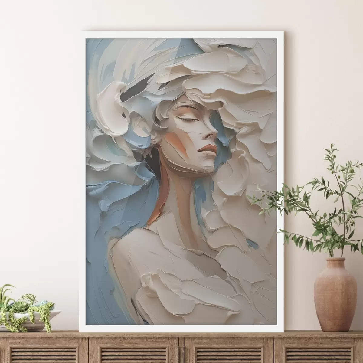 Plakāts Meitenes portrets abstrakta glezniecības imitācija f42904