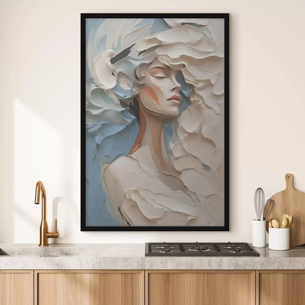 Plakāts Meitenes portrets abstrakta glezniecības imitācija f42904
