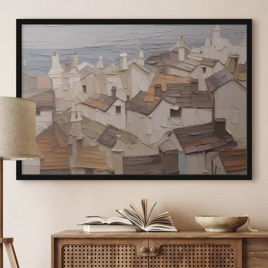 Glezna Māju jumti abstrakta glezniecības imitācija f42910