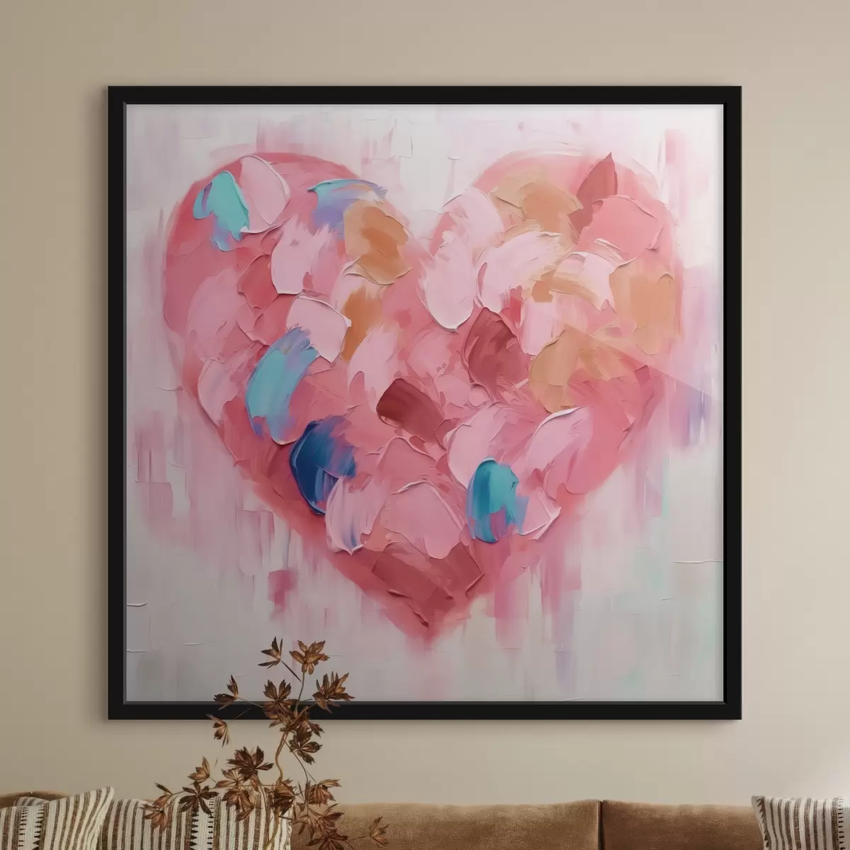 Plakāts Sirds abstraktā imitācija otas triepieniem f42911