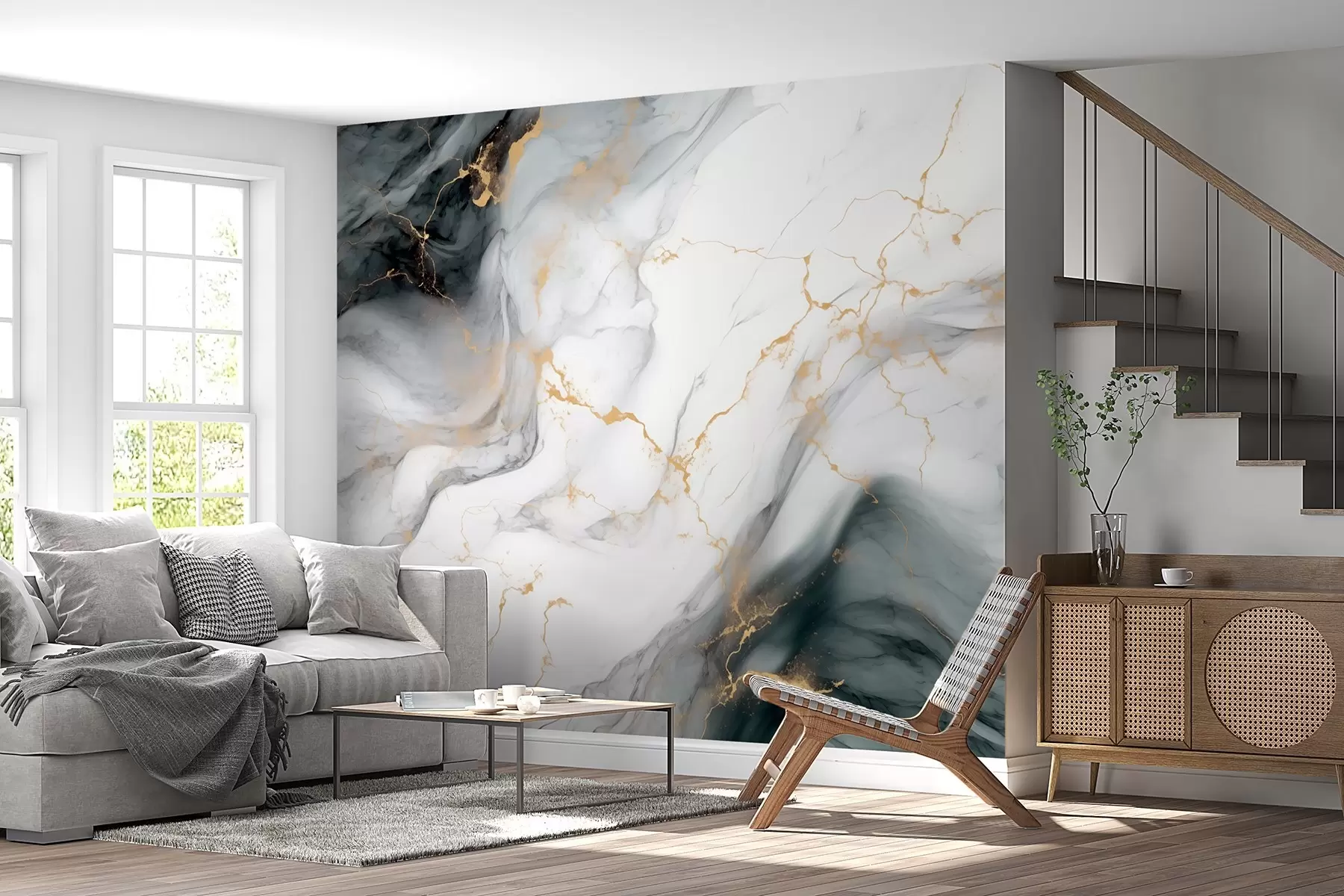 Fototapetes Pelēks akmens ar nefrīta zaļo nokrāsu w08749