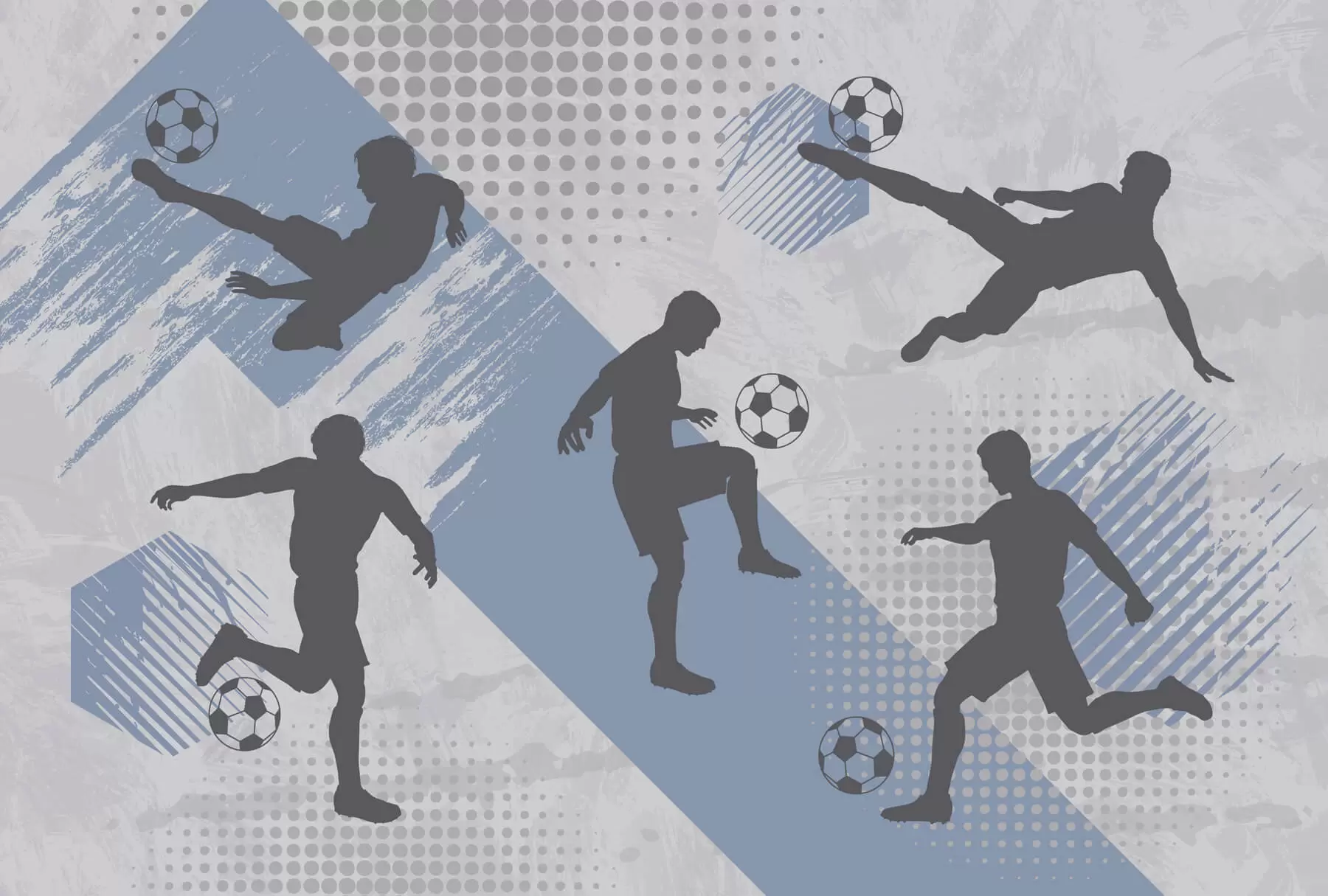 Fototapetes Futbolistu silueti uz abstrakta fona w03001v1