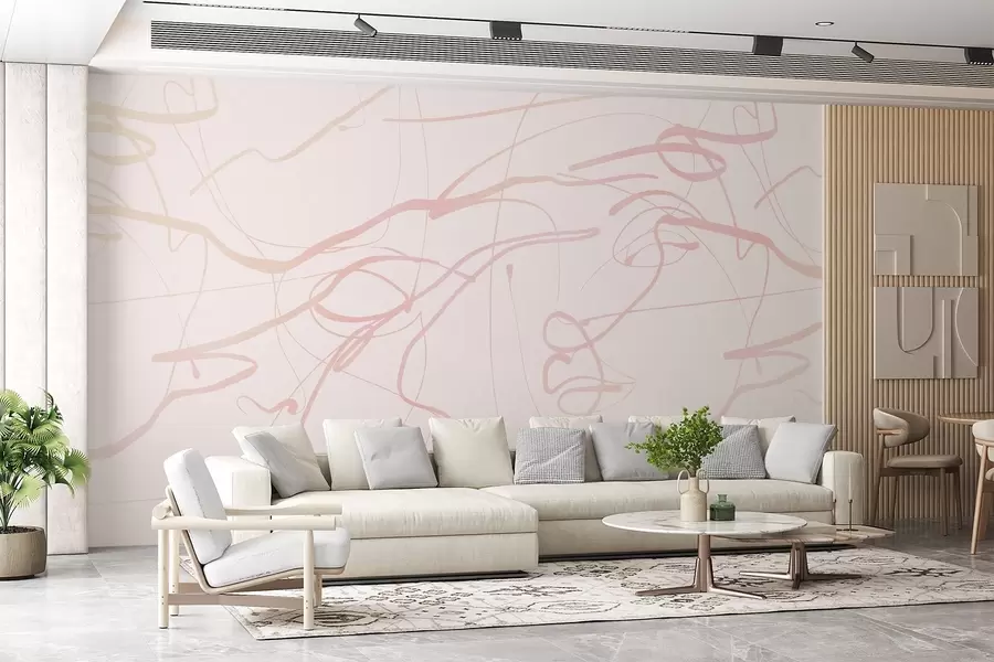 Fototapetes Ar līniju zīmētas sejas w08763