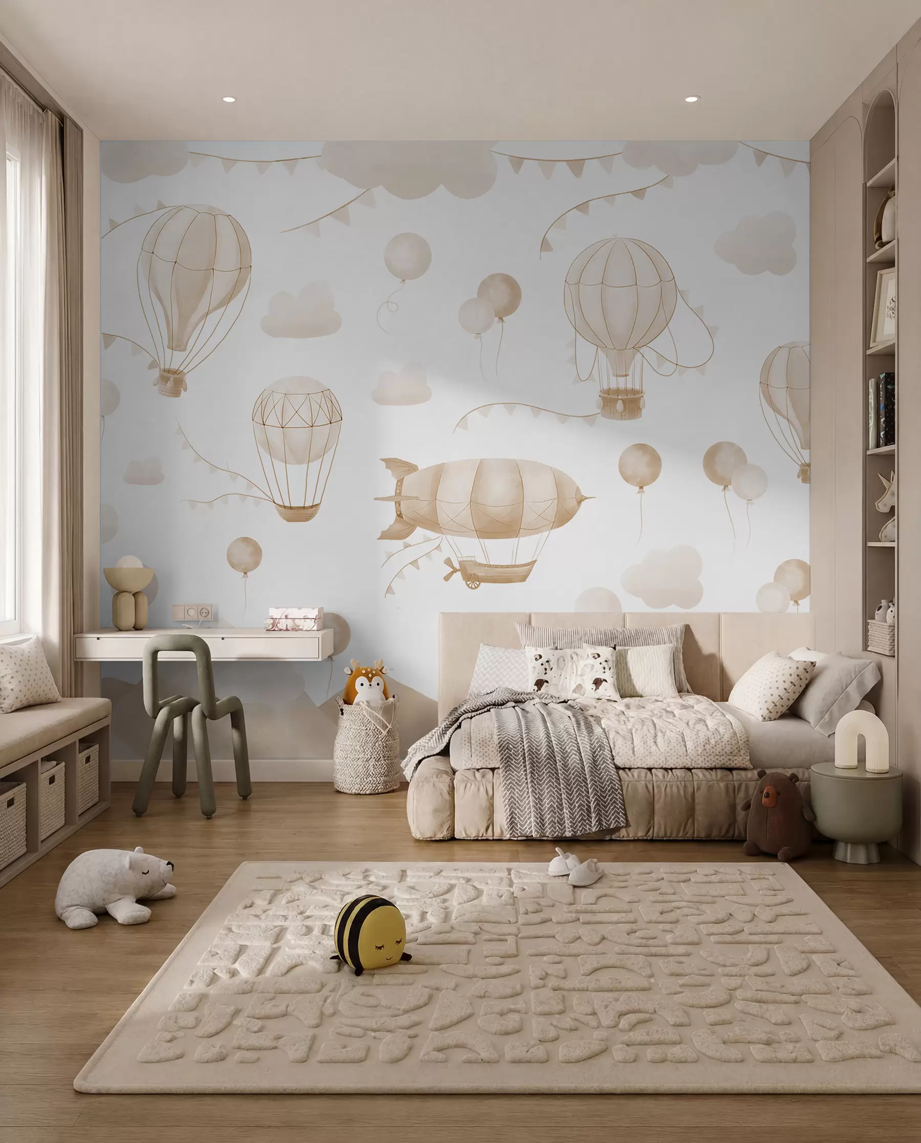 Fototapetes Dirižabļi smilšu krāsā w08765v4
