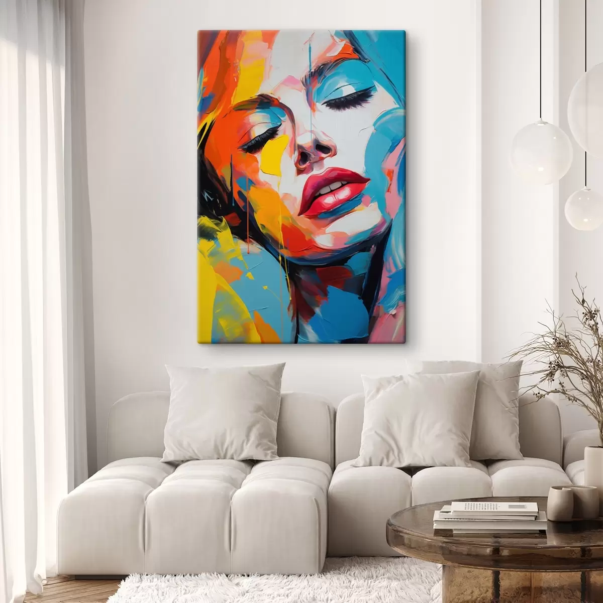 Glezna Sievietes abstraktais portrets izteiksmīgās krāsās s42935