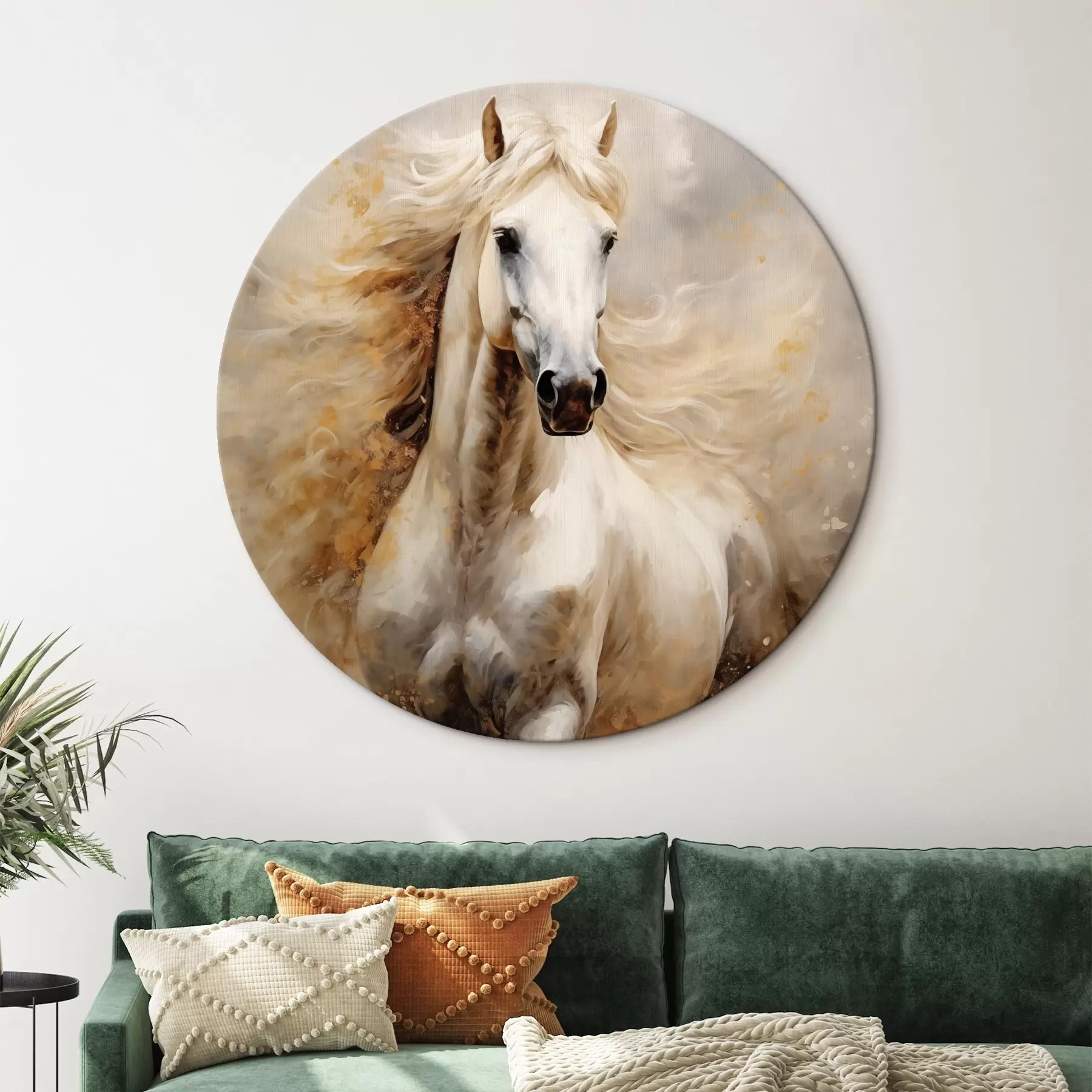 Glezna Gleznains balta zirga portrets kustībā r42932