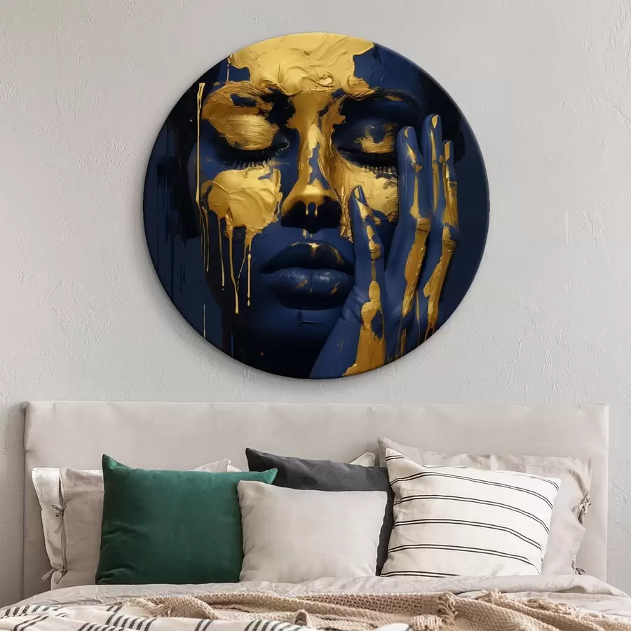 Glezna Sievietes abstraktais portrets ar dziļi tumšiem un siltiem toņiem, r42933