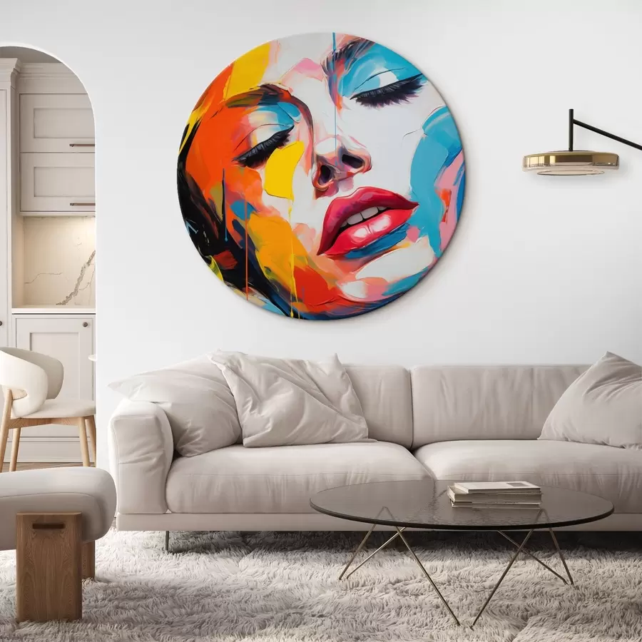 Fototapetes Sievietes abstraktais portrets izteiksmīgās krāsās r42935