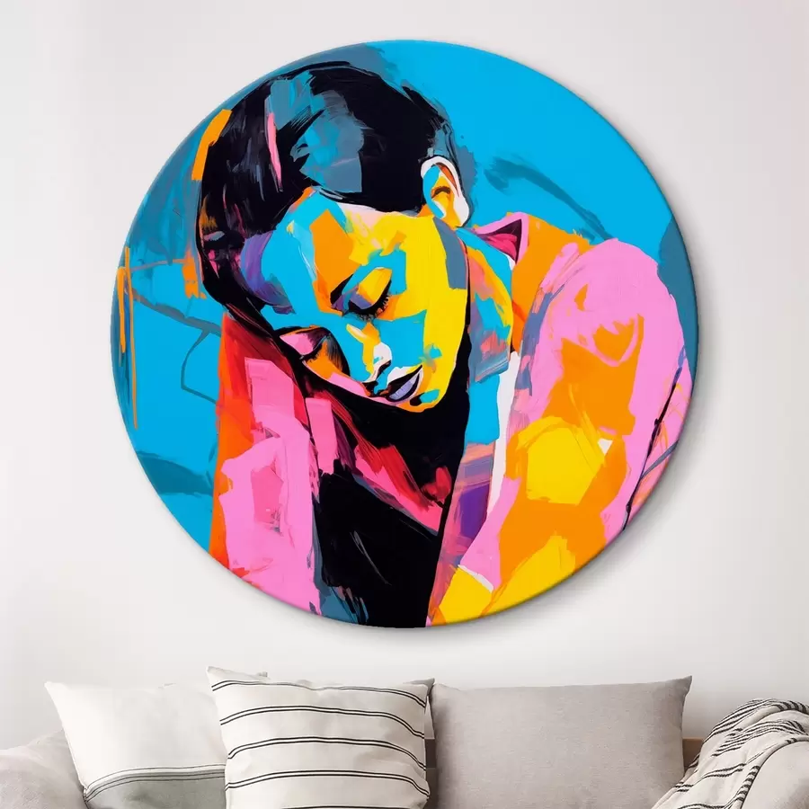 Glezna Aizdomīga cilvēka abstrakts portrets košās krāsās r42936