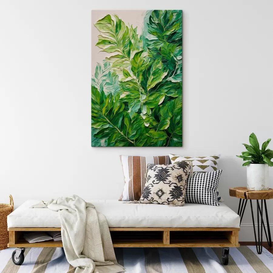 Glezna Tropu lapas eļļas gleznošanas stilā s42767