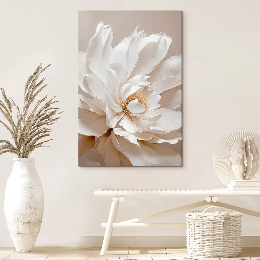 Fototapetes Balts zieds uz bēša fona s42778