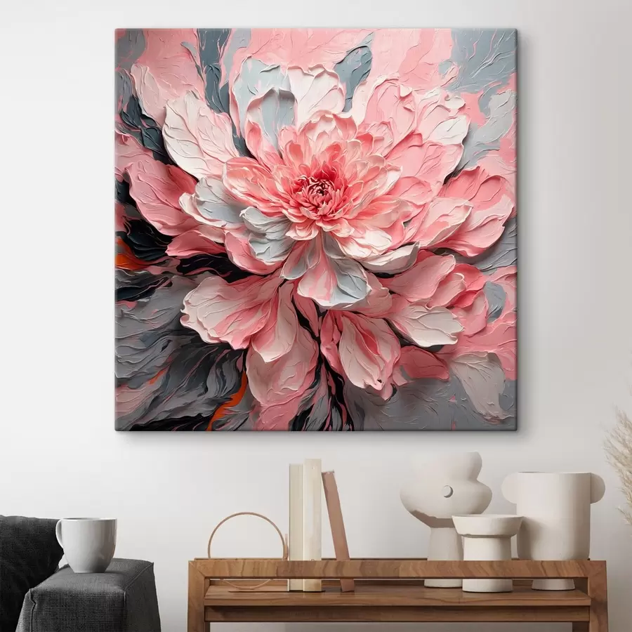 Glezna Rozā ziedu eļļas glezna stilā s42917