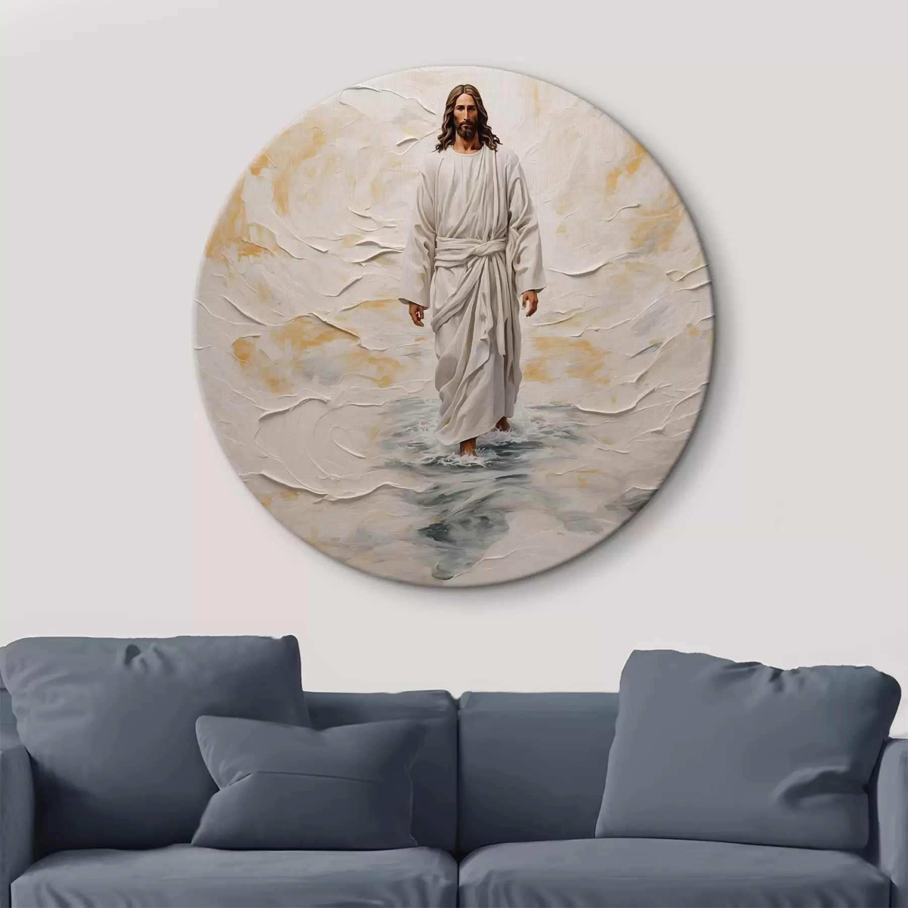 Glezna Jerur Chrirt staigāšana pa ūdeni rtyle eļļas glezna r42769