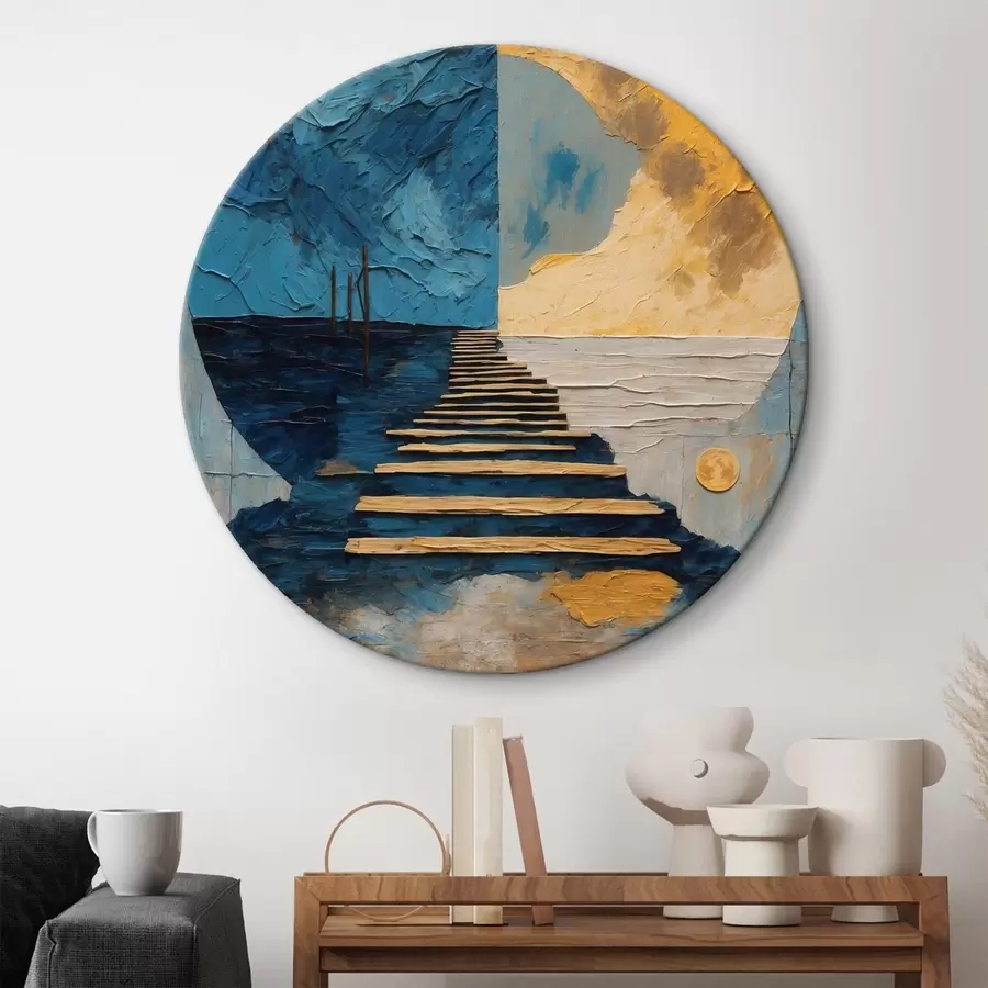 Glezna Ceļš uz diviem mēness fārmiem eļļas gleznošanas stilā r42776