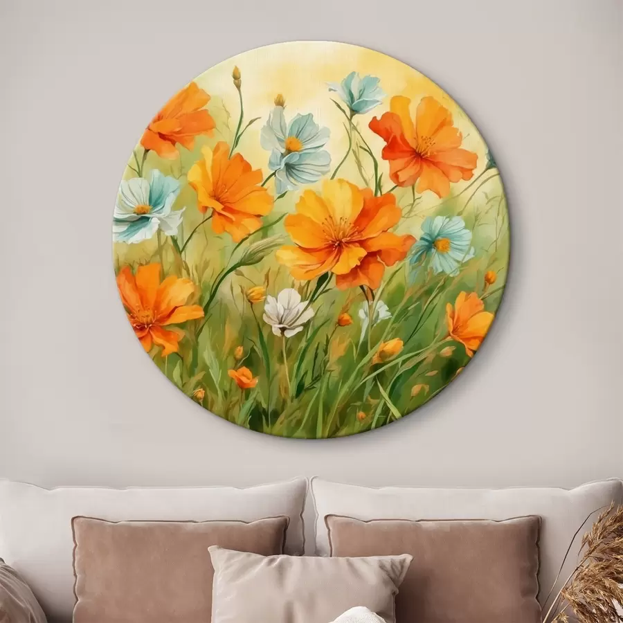 Glezna Ziedu un augu lauks akvareļglezniecības stilā r42916