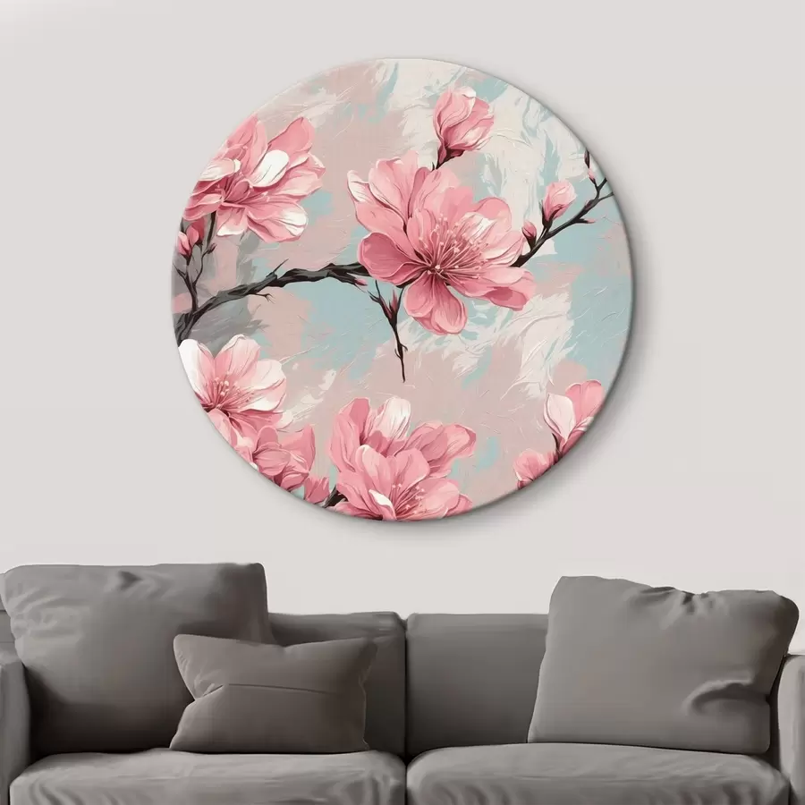 Fototapetes Rozā flowerr un rtemr akrila glezna rtyle r42918