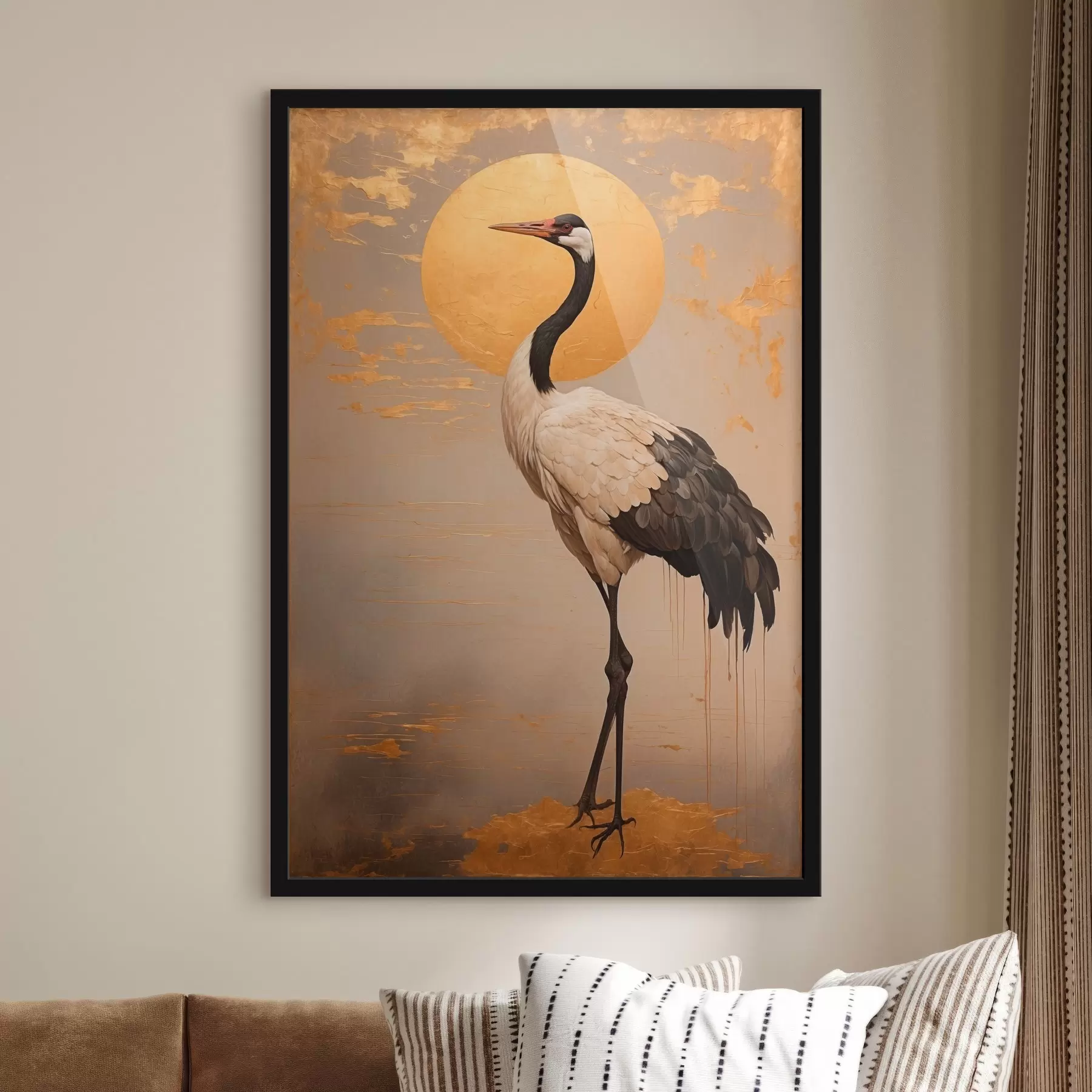 Glezna Crane against the sun in acrylic painting style f42773