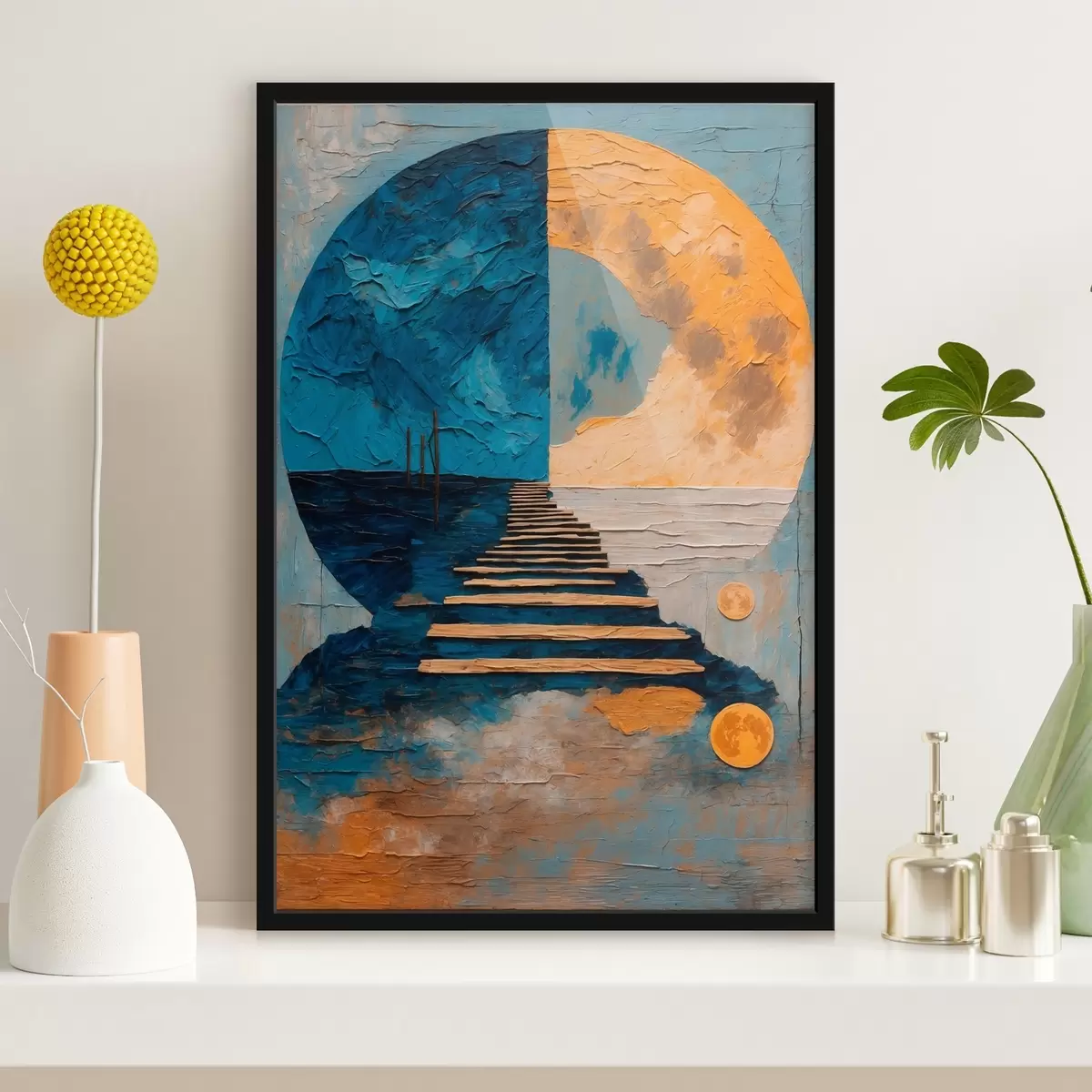 Plakāts Ceļš uz diviem mēness fāfēm eļļas gleznošanas stilā f42776