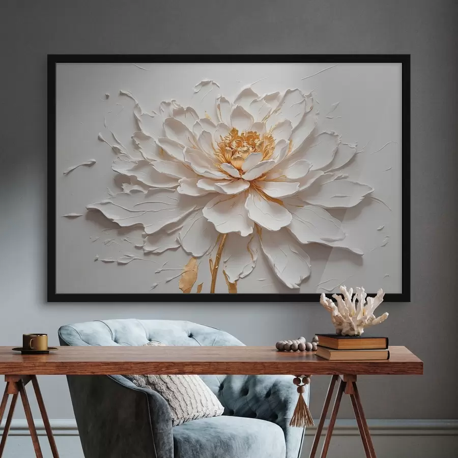 Fototapetes Baltā flovef eļļas glezna stilā f42777