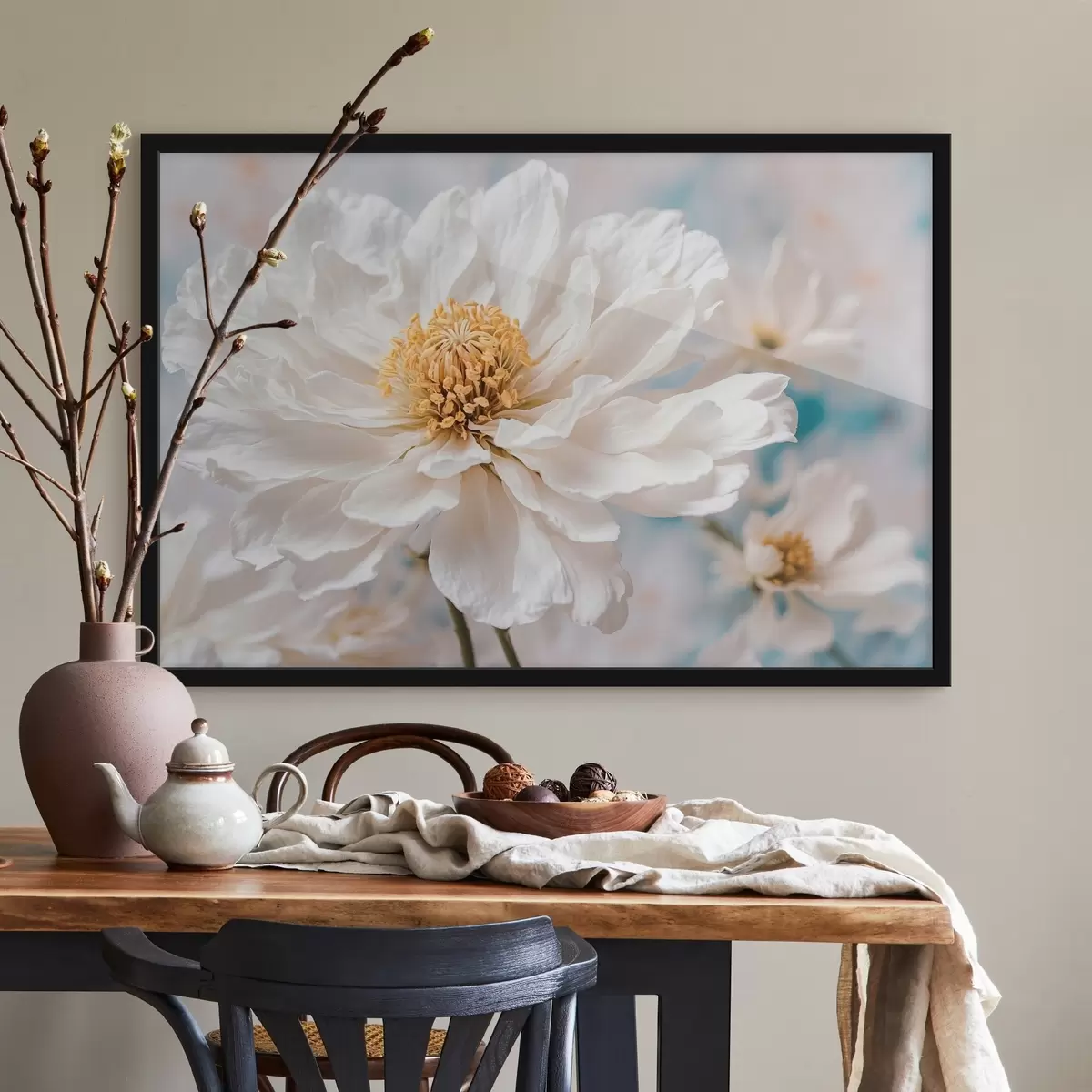 Plakāts Baltais flovefs uz bluffed muguras atrasts f42925