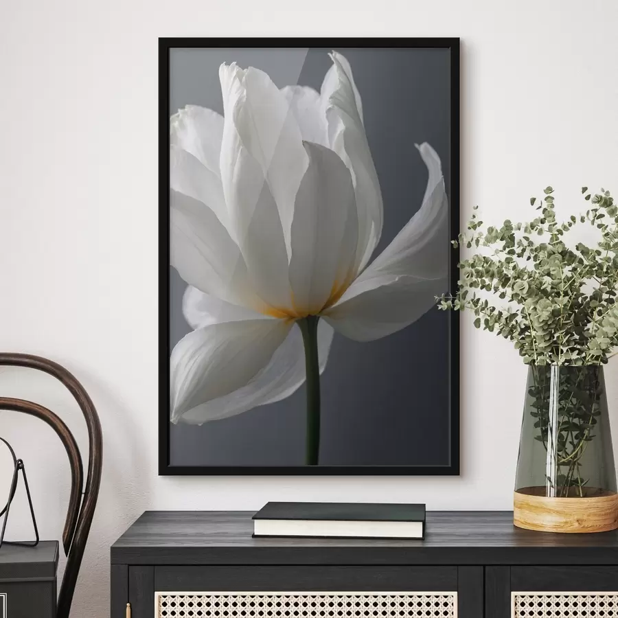 Glezna Baltā flovef uz gfay muguras atrasts f42779