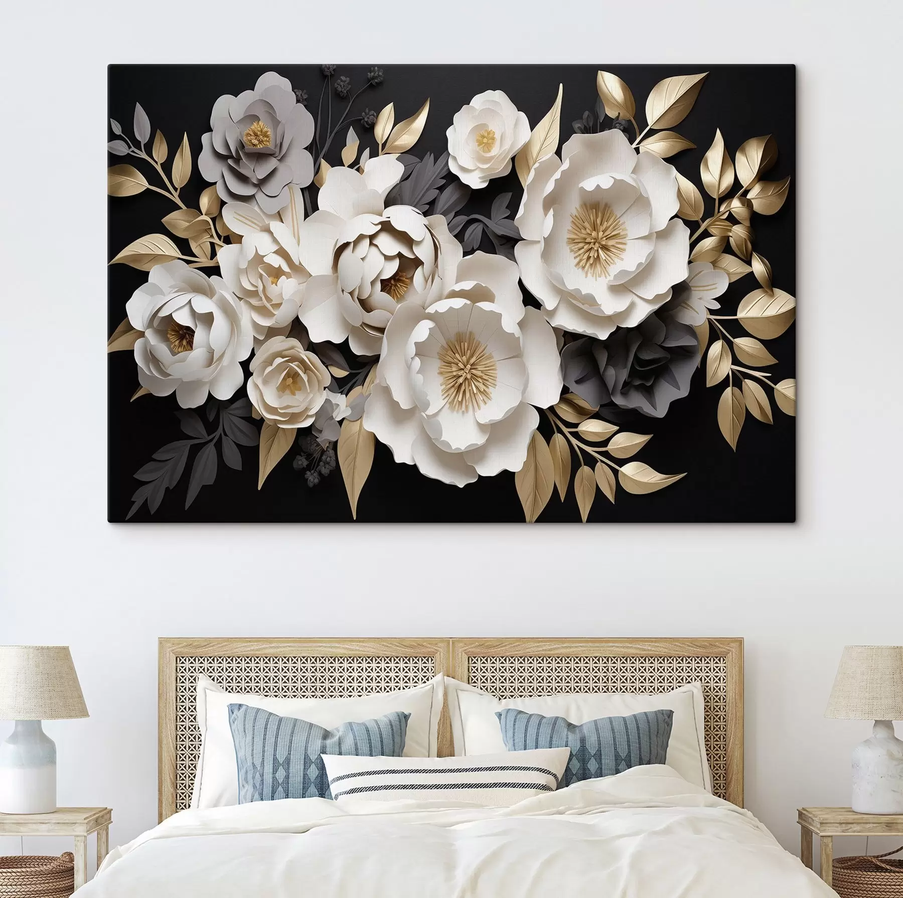 Fototapetes Krāšņi ziedi uz tumša fona s42969