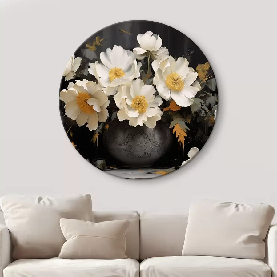 Glezna Baltas peonijas vāzē r42884