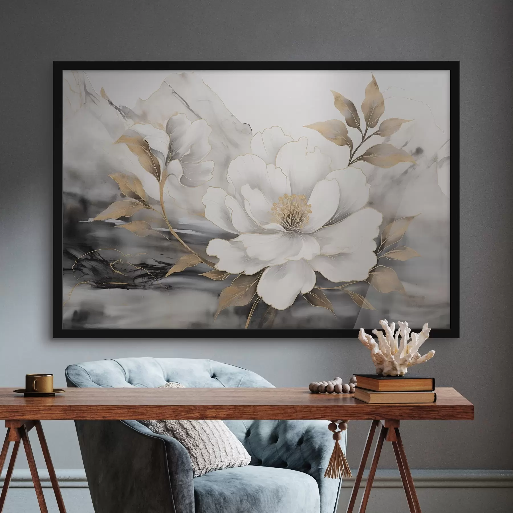 Fototapetes Liels abstrakts zieds uz akvareļa fona f42966