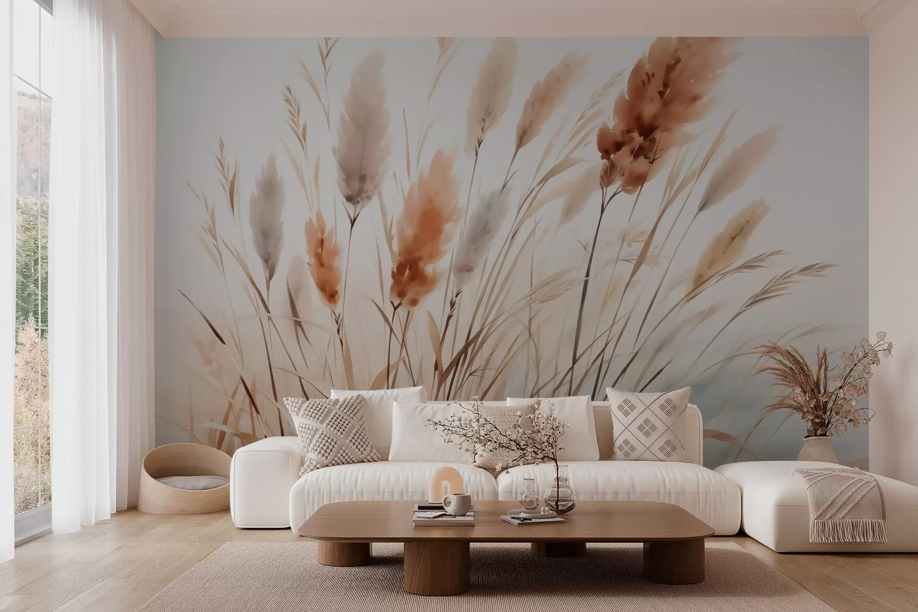 Fototapetes Akvareļa imitācija ar sausiem garšaugiem w03179